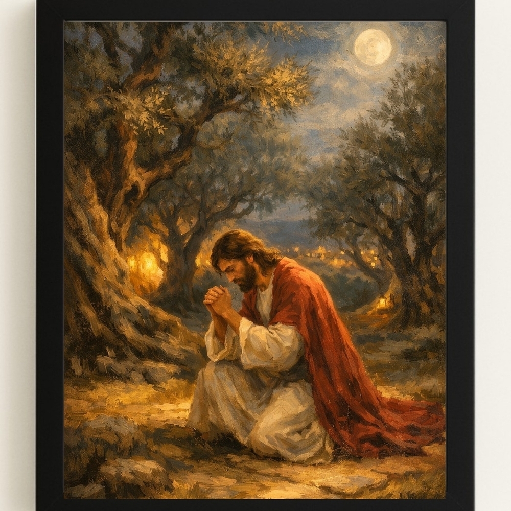 The Garden of Gethsemane Art Print In A Frame 8x10